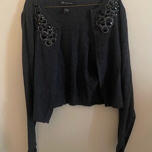 INC International Concepts Charcoal Embellished Sweater